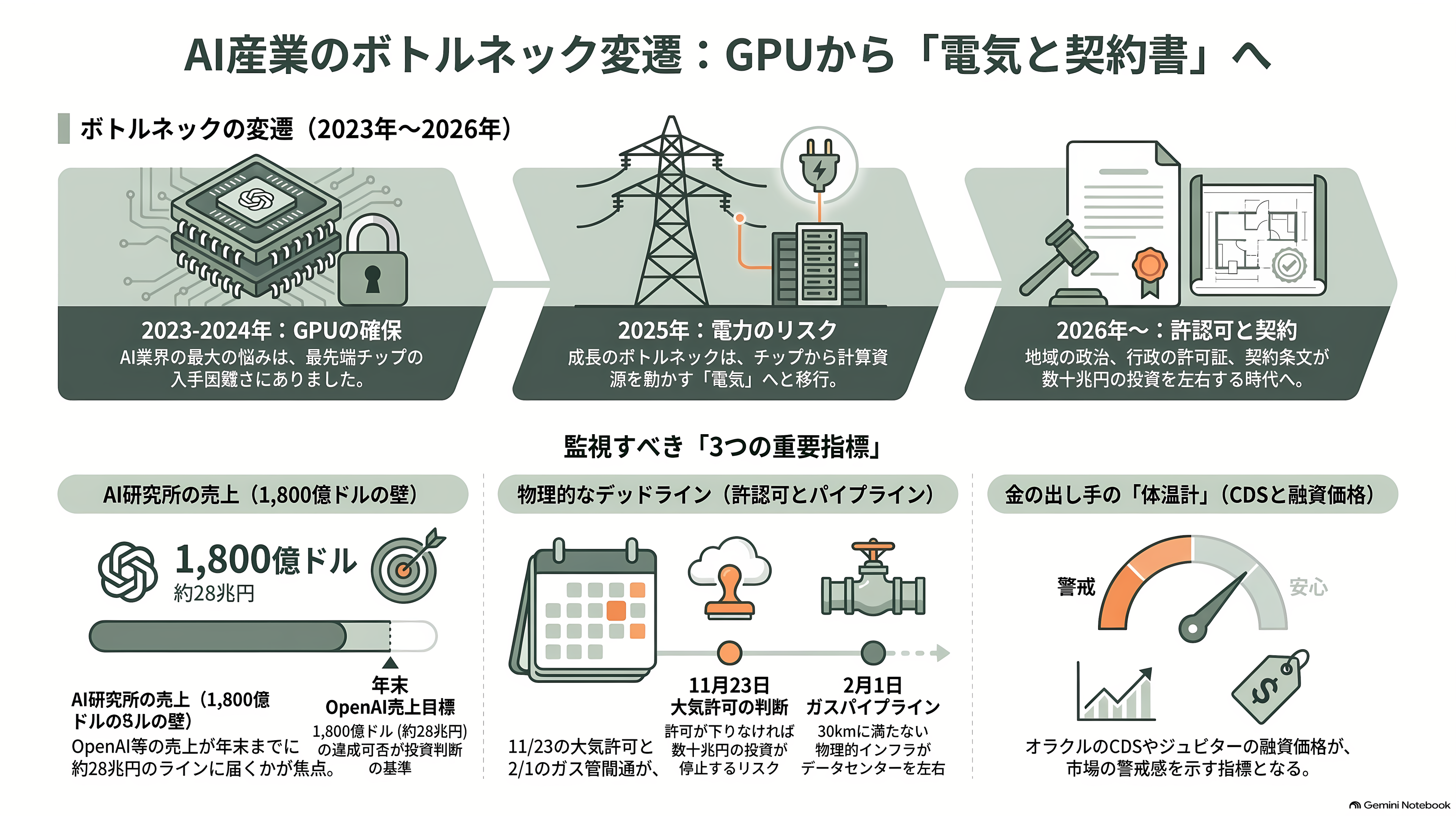 オラクル株(ORCL)、一時8%急落。「不可抗力」通知の報道でOpenAI向けAIデータセンター計画に警戒感 - 主役は「チップ」から「電気と契約書」へ - 章扉