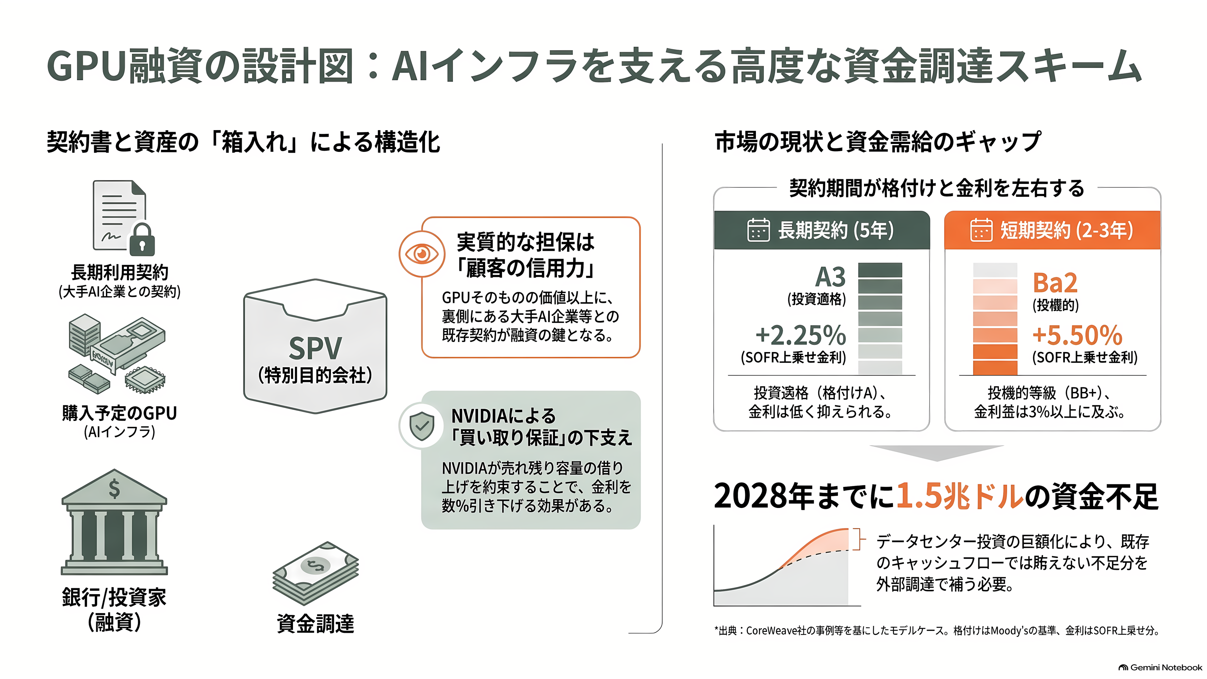 ネオクラウド（CoreWeave / Nebius / Lambda）、借金で建てるGPU - 借金の設計図——契約書を担保に変える技術 - 章扉