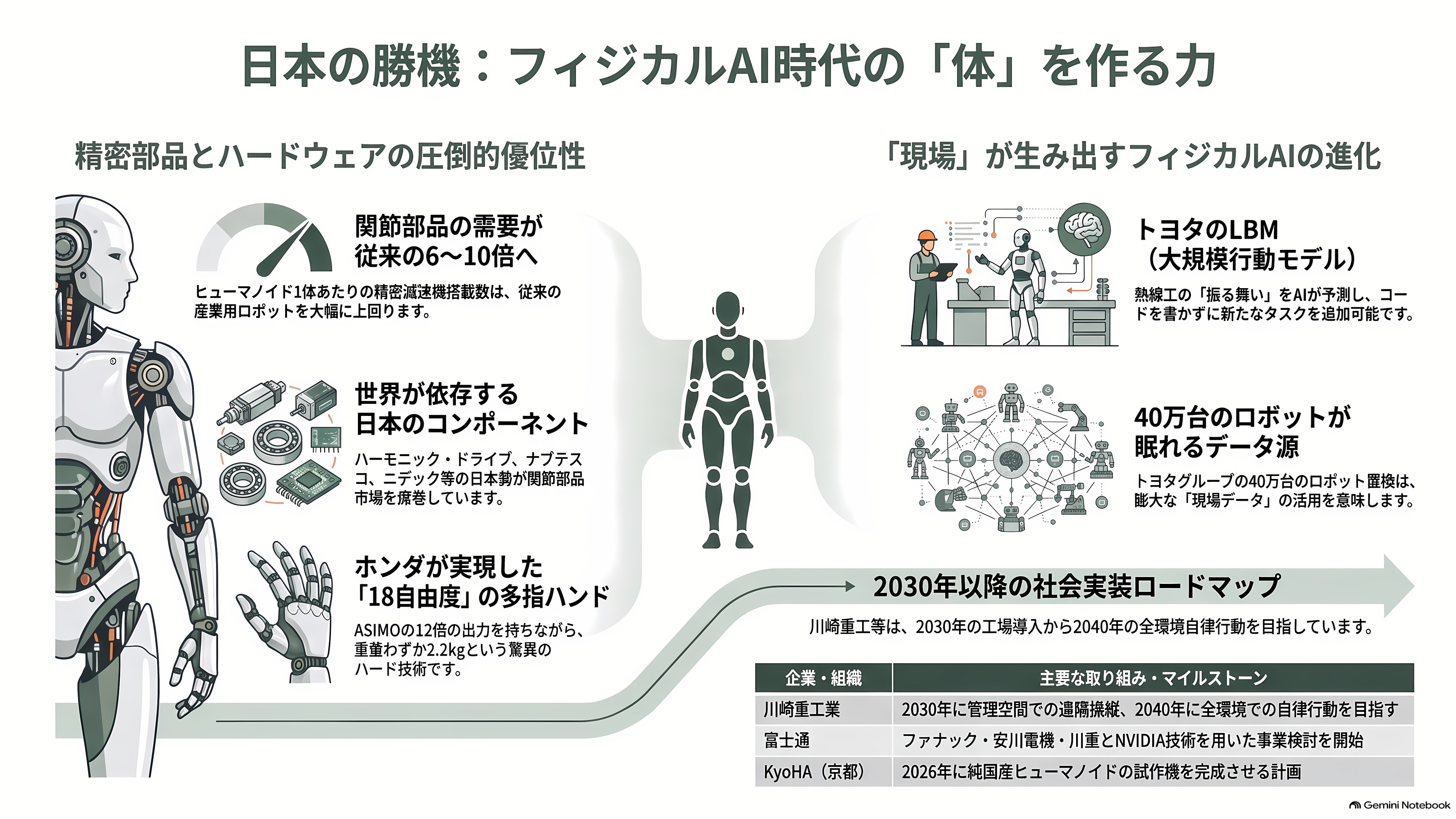 フィジカルAIの本命はどこか。Tesla Optimus、Figure 03、そして日本勢の距離 - 日本勢の強み ― 体を作れる国 - 章扉