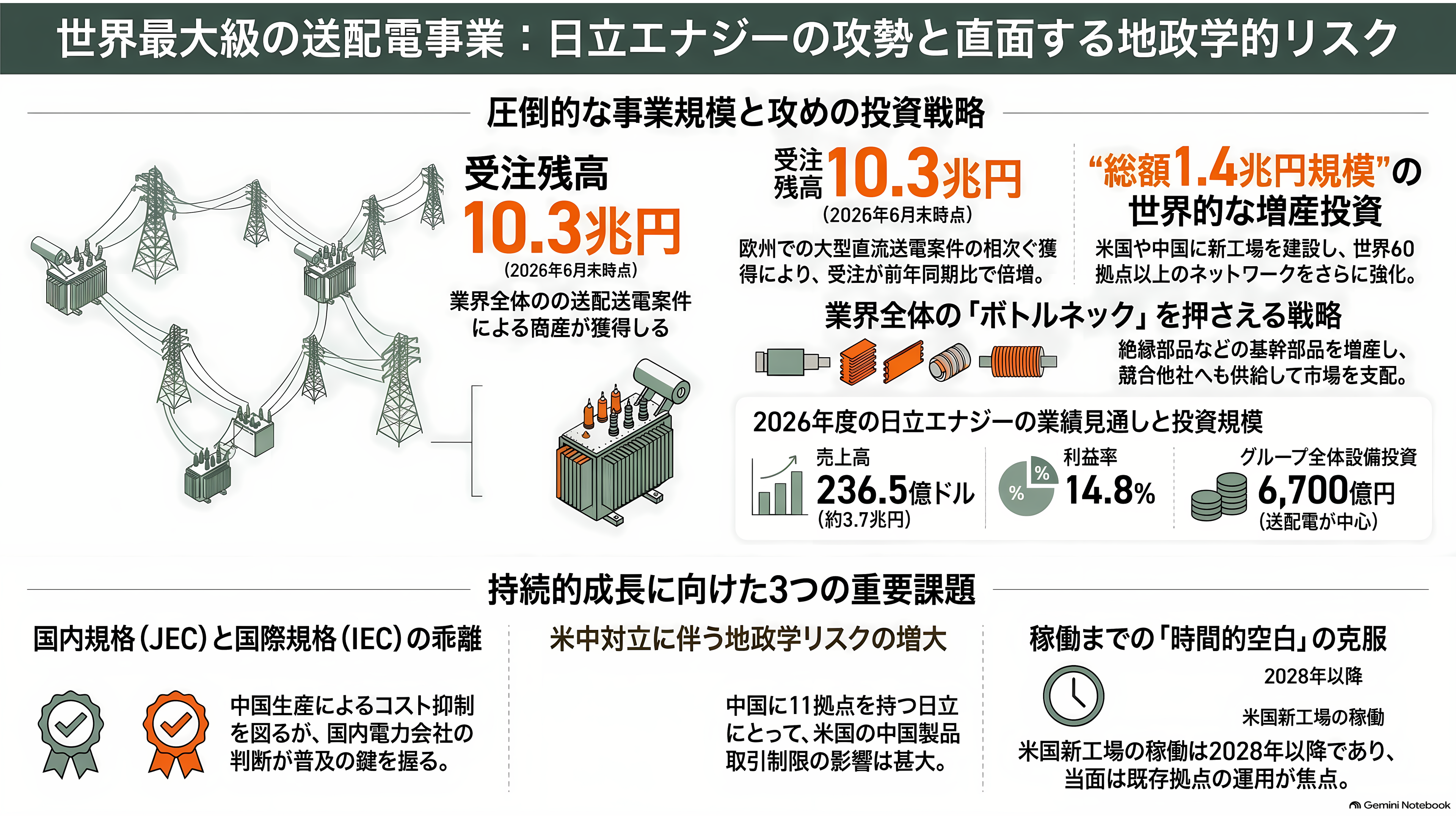 データセンター向け需要増、大型変圧器が全国的に不足。日立（6501）・三菱電機（6503）・富士電機（6504）・東芝 - 日立：世界最大の工場網と、電力会社向けは中国生産という選択 - 章扉