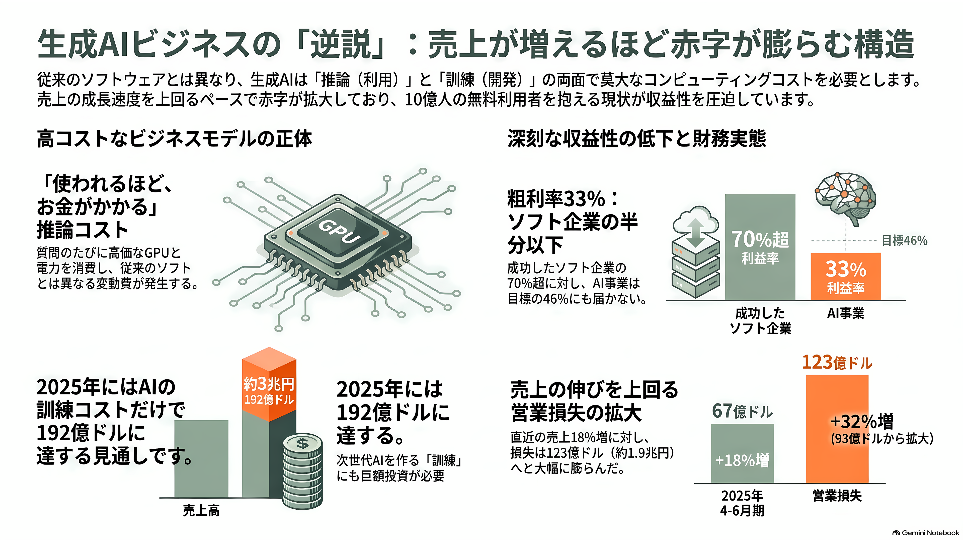 OpenAI、黒字化達成までに赤字が43.6兆円に達するとの報道 - 使われるほど、お金がかかる商売 - 章扉