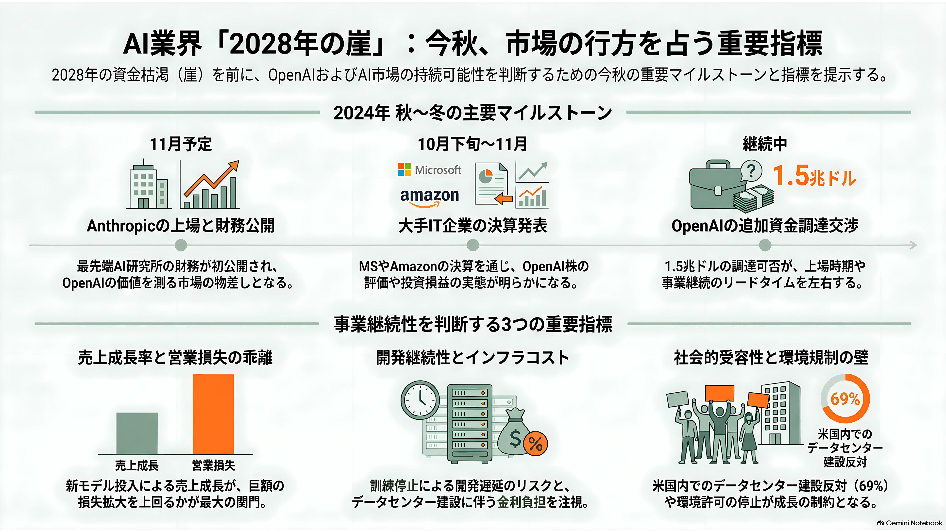 OpenAI、黒字化達成までに赤字が43.6兆円に達するとの報道 - 2028年の崖と、この秋に測れるもの - 章扉