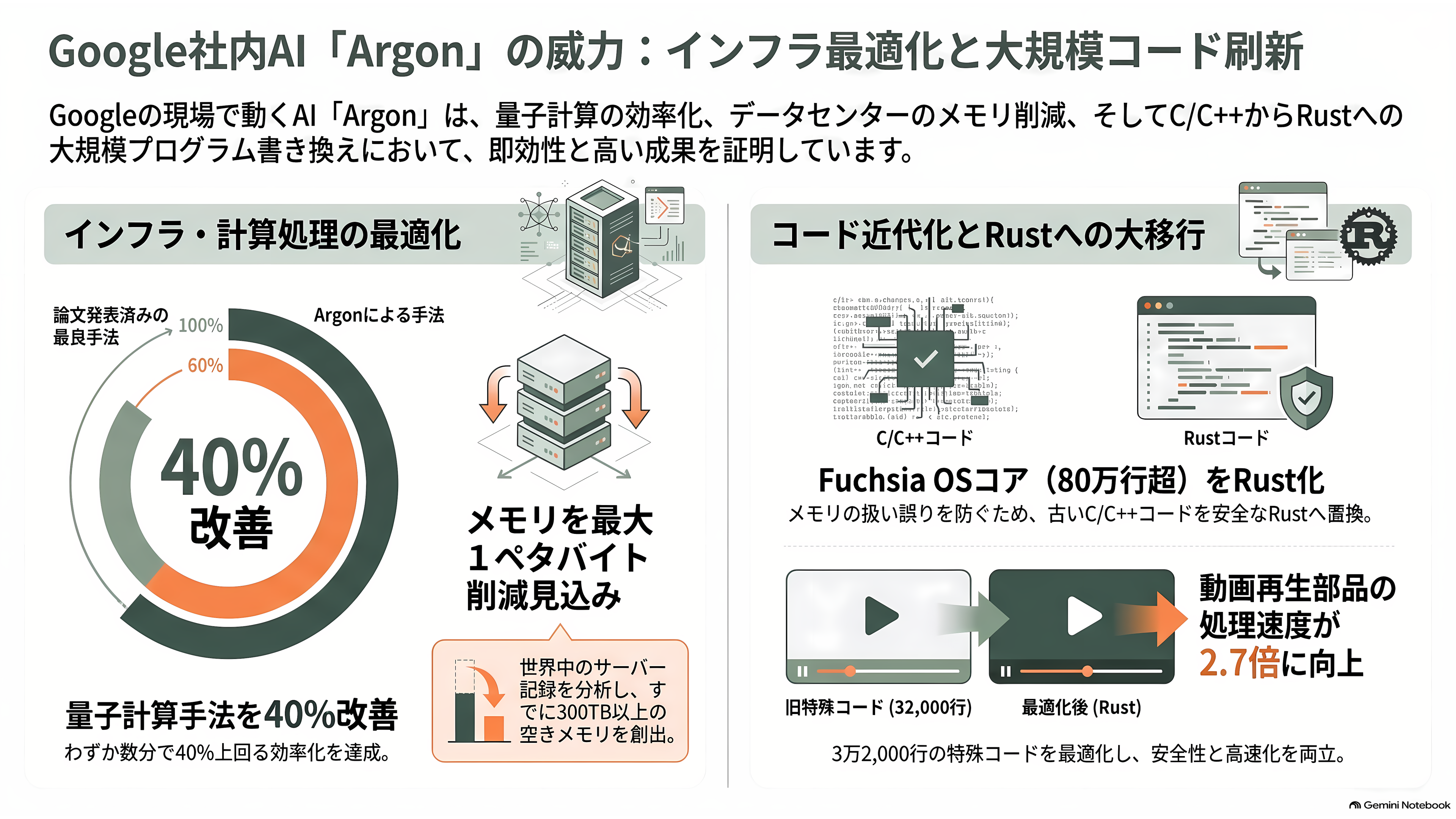 Gemini 4 Argon発表 - 社内ではもう働いている:量子計算、メモリ、Rustへの大移行 - 章扉