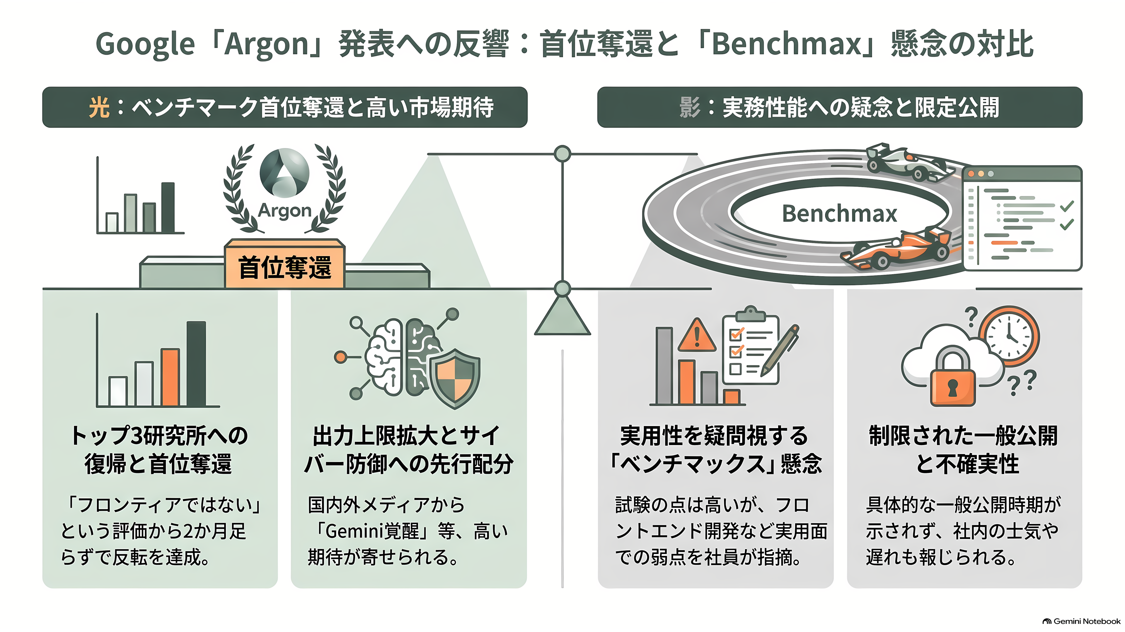 Gemini 4 Argon発表 - 各紙はどう報じたか:「復帰」と「疑念」が同じ日に - 章扉