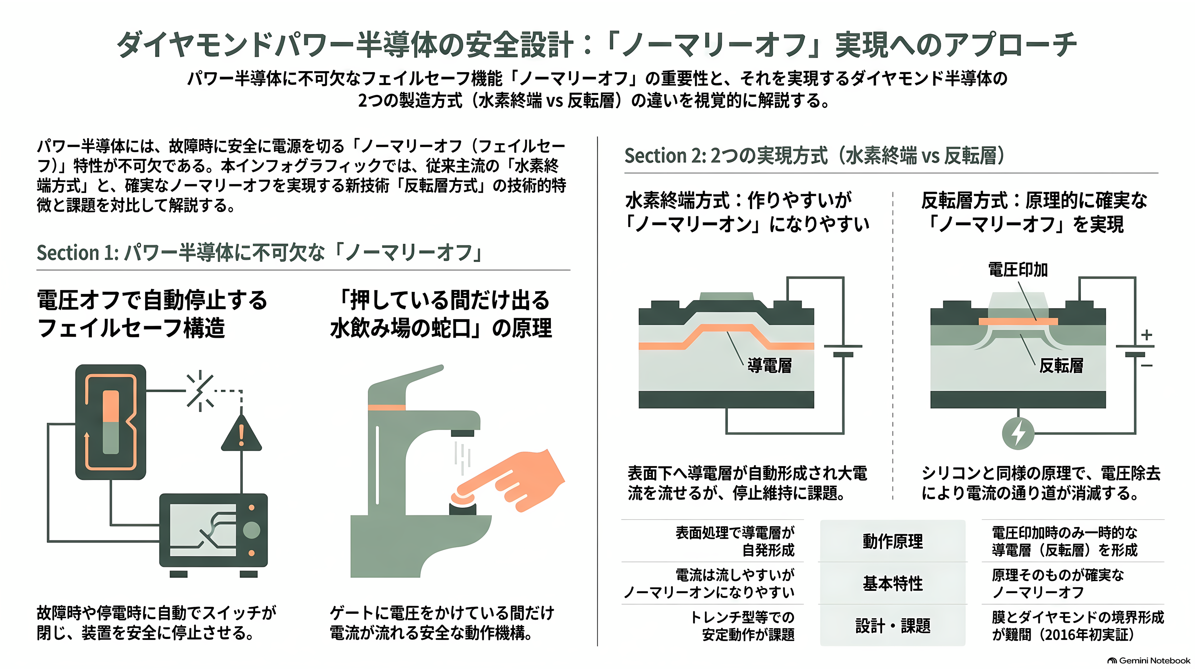 金沢大学の徳田規夫教授らと産総研、トレンチ型反転層ダイヤモンド MOSFET の動作実証に世界で初めて成功 - 押している間だけ流れる「水飲み場の蛇口」 - 章扉