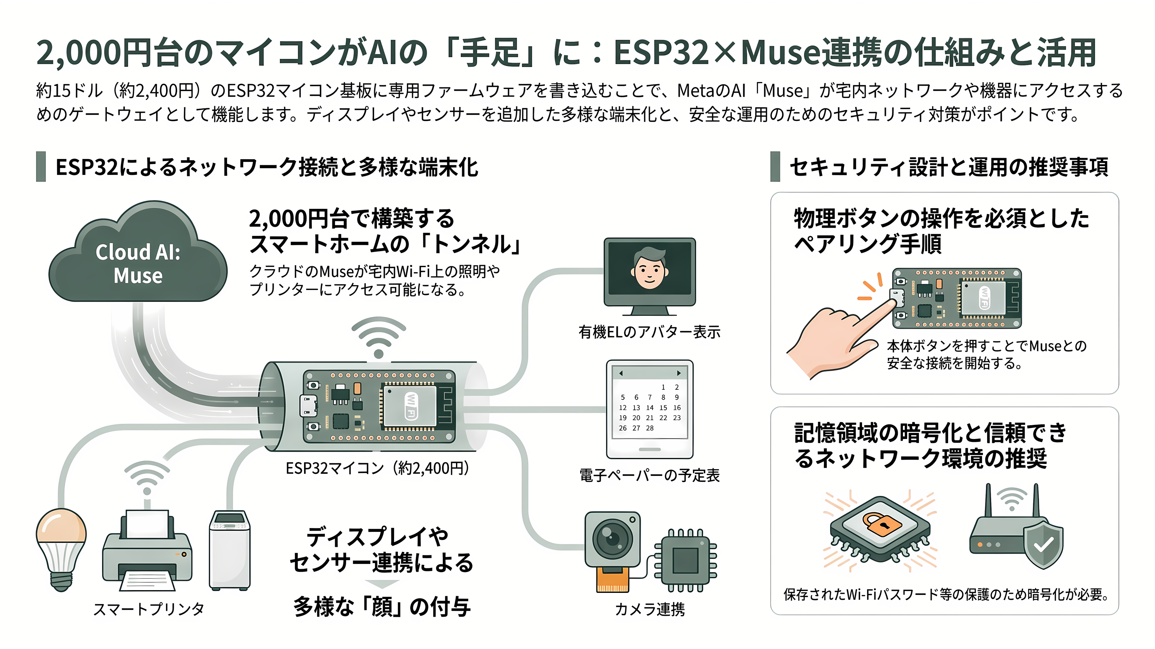 MetaはMuse対応機器を開発できるMuse Gadgetsを公表。ESP32向けファームウェアとLinux向けSDKなど - ESP32向けファームウェア ― 2,000円台の基板が「Museの端末」になる - 章扉