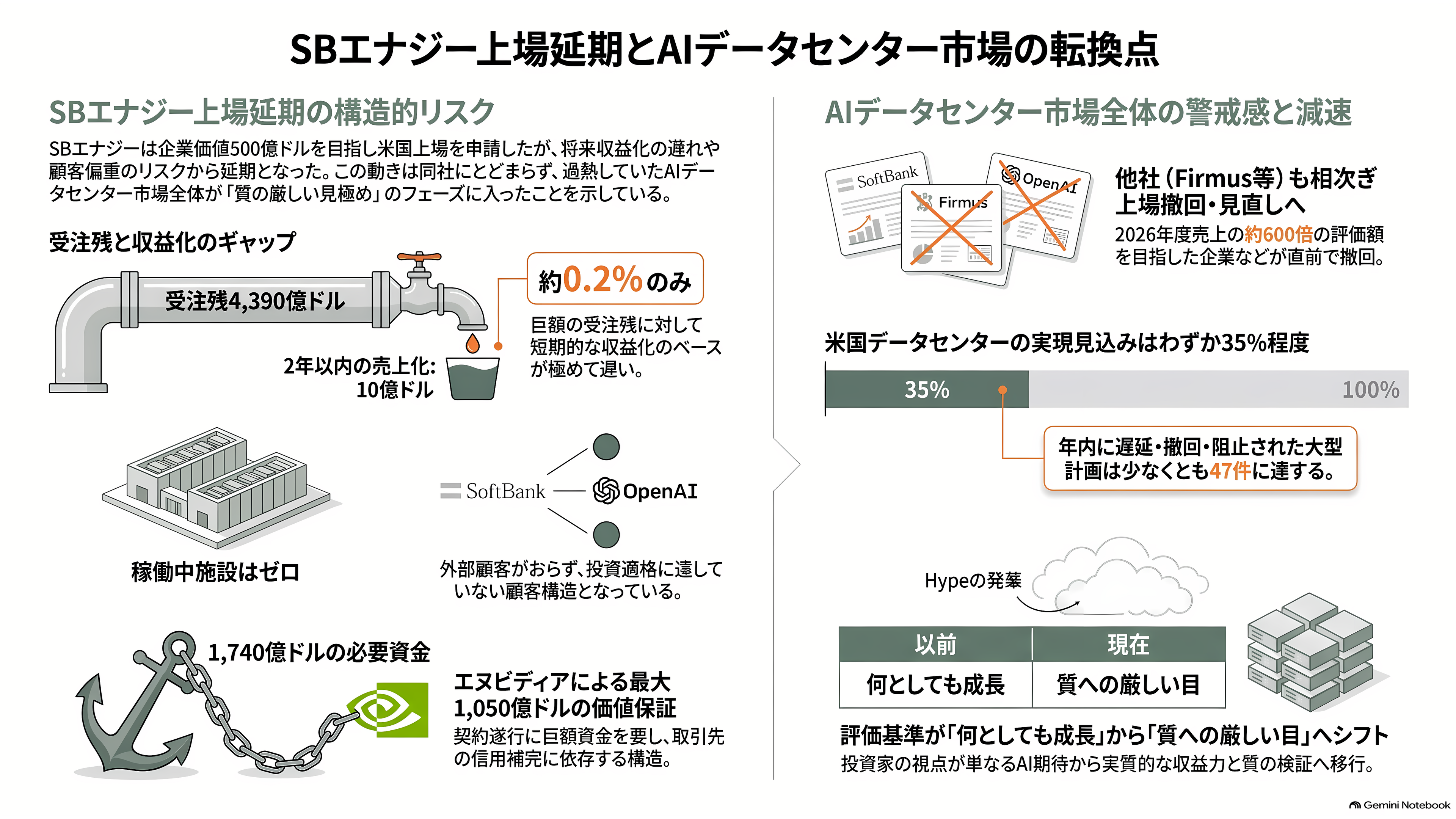 ソフトバンクG株価、1か月で25%超の下落。OpenAIの43.6兆円の赤字、CoreWeave(コアウィーブ)の暴落、SBエナジーIPO延期。何が起こっているのか - SBエナジー、止まったままの上場 - 章扉