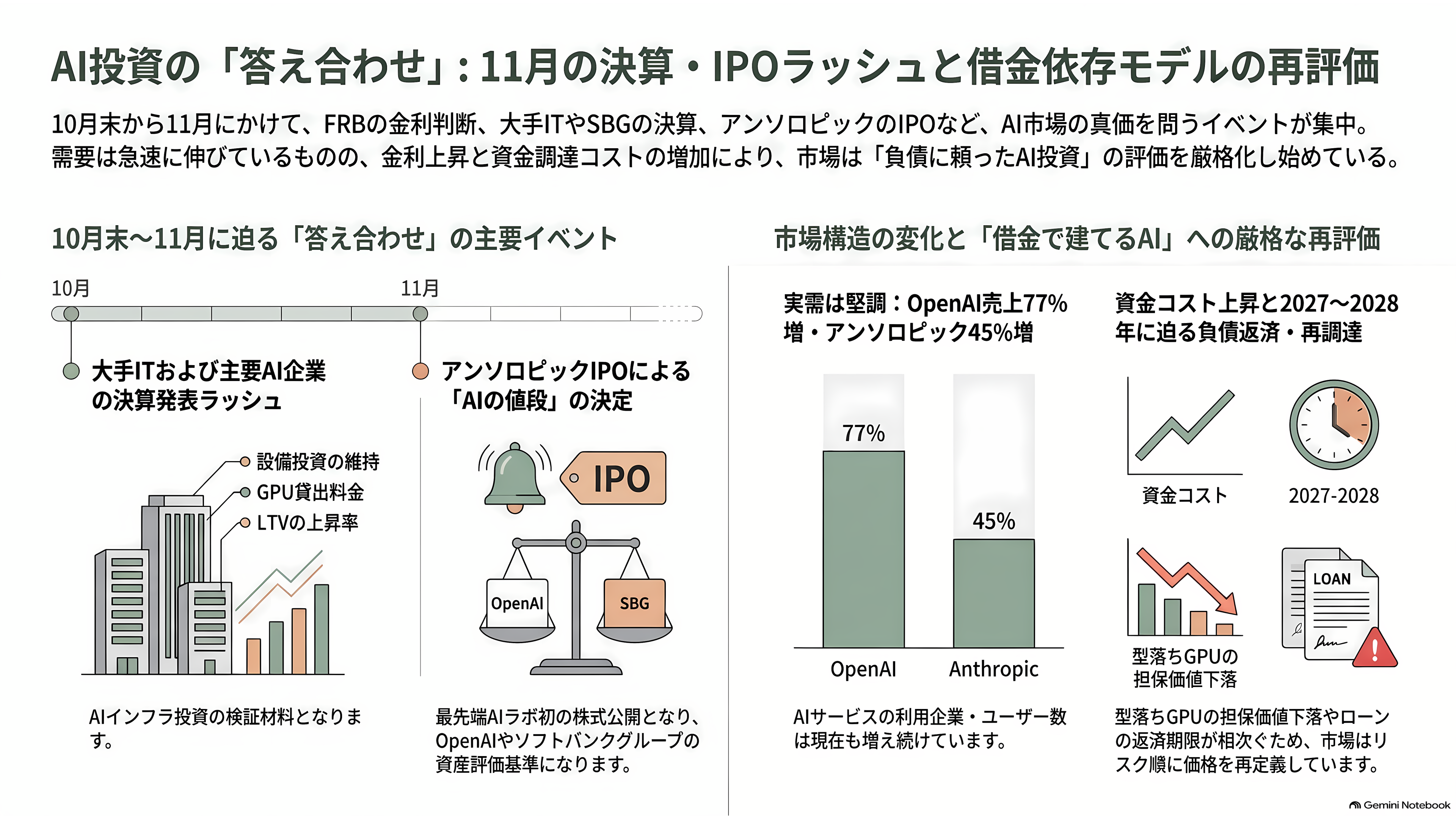ソフトバンクG株価、1か月で25%超の下落。OpenAIの43.6兆円の赤字、CoreWeave(コアウィーブ)の暴落、SBエナジーIPO延期。何が起こっているのか - 今後——11月に来る「答え合わせ」 - 章扉