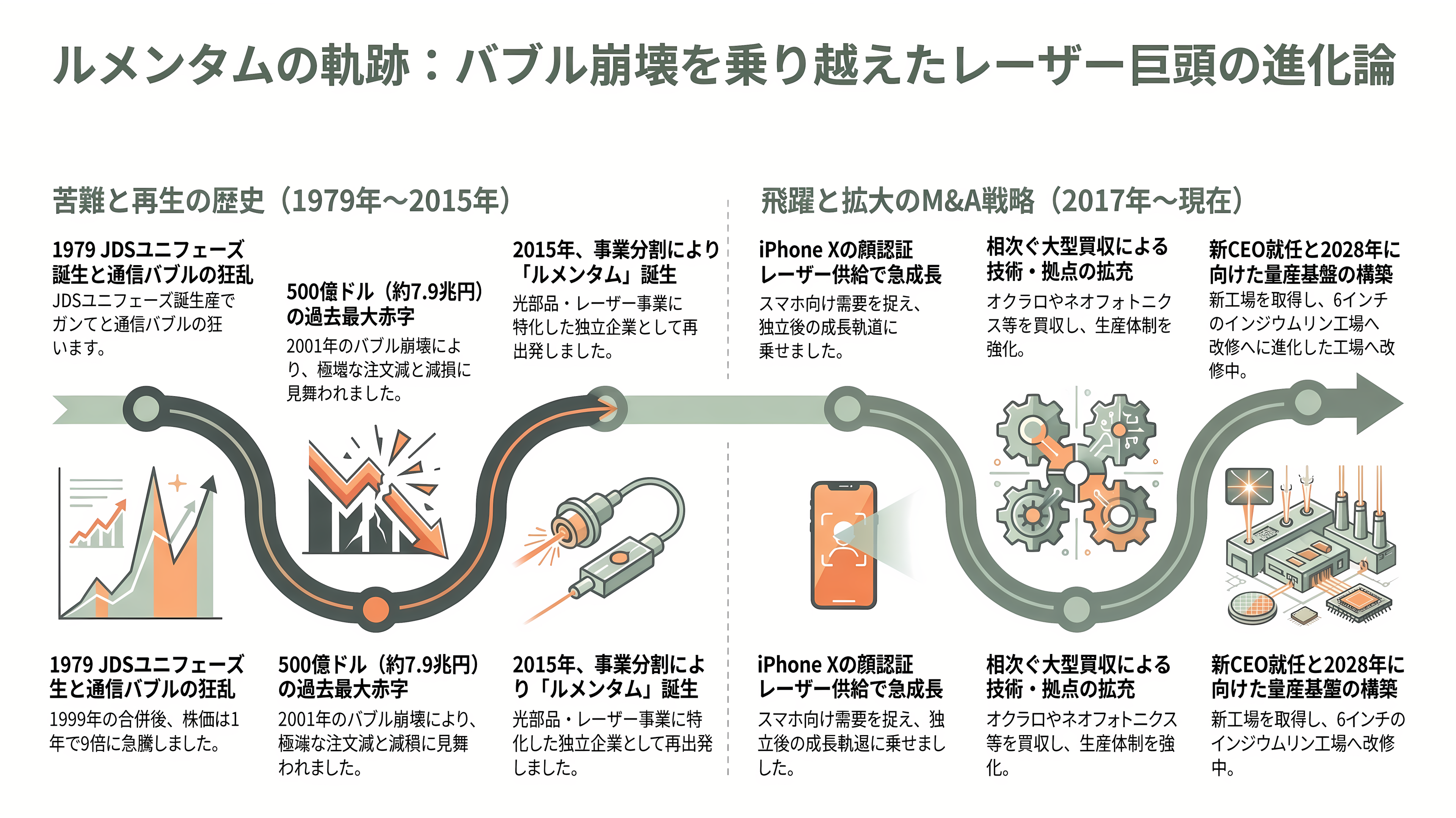 Lumentum(ルメンタム)CEO、光部品は2029 年までほぼ売り切れと発言。三菱電機・住友電工・古河電工にとっては追い風 - 創業から現在まで:バブル崩壊から甦ったレーザーの名門 - 章扉