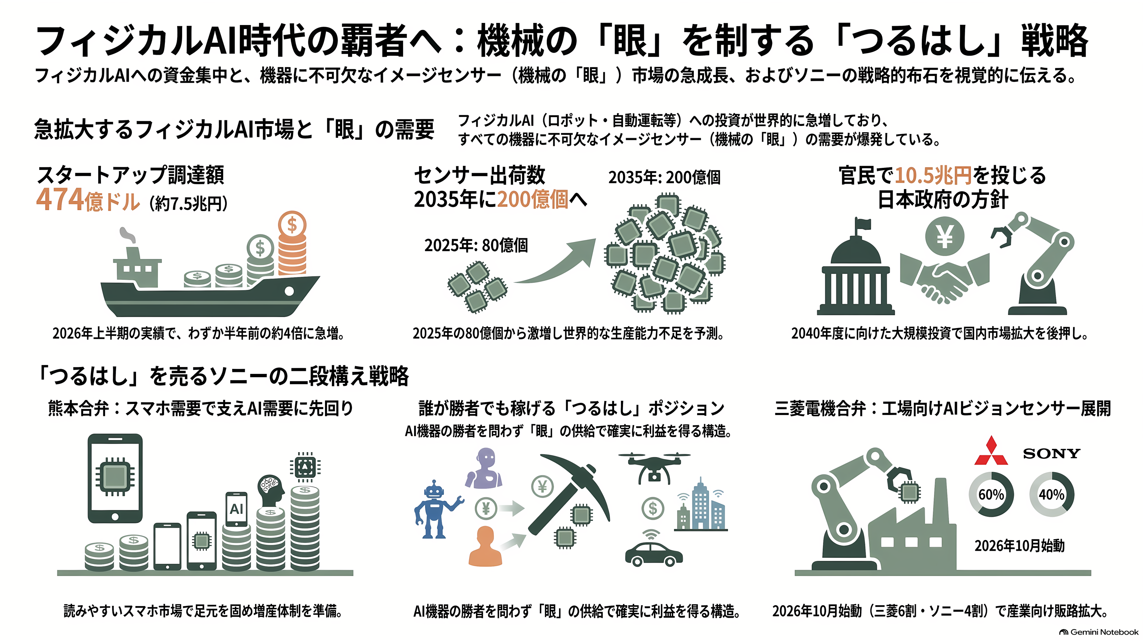 イメージセンサーで世界シェア5割。電子の眼の王者ソニー（6758）、TSMCと熊本に約1兆円の製造合弁。5月に基本合意、2029年量産へ - VCの視点 ── フィジカルAIの資金が求める「眼」 - 章扉