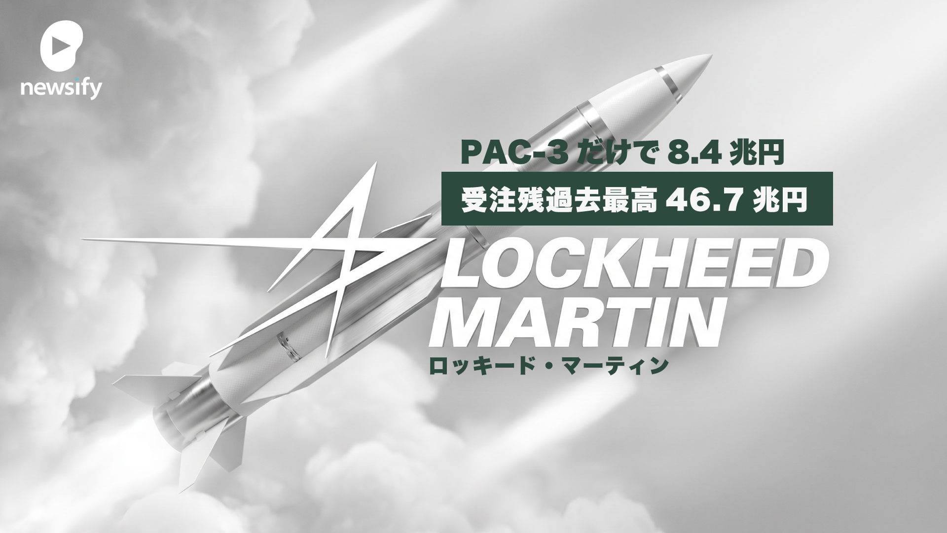 Lockheed Martin（ロッキード・マーティン）の受注残、過去最高の2920億ドル（約46.7兆円）。迎撃ミサイルPAC-3だけで525億ドル（約8.4兆円）